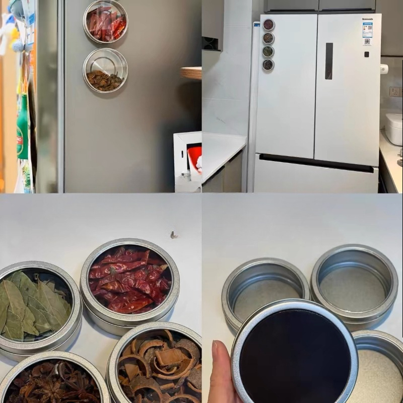 Magnetic Spice Tins with Clear - Tin Container Lid recension och pris