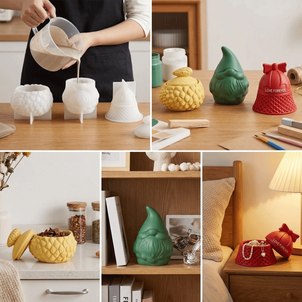 Silicone Santa Claus Storage J - Candle Making Jars With Lids recension och pris