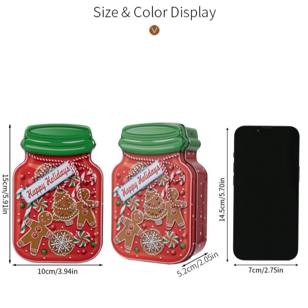 Portable Metal Christmas Tin B - Tin Container Lid recension och pris