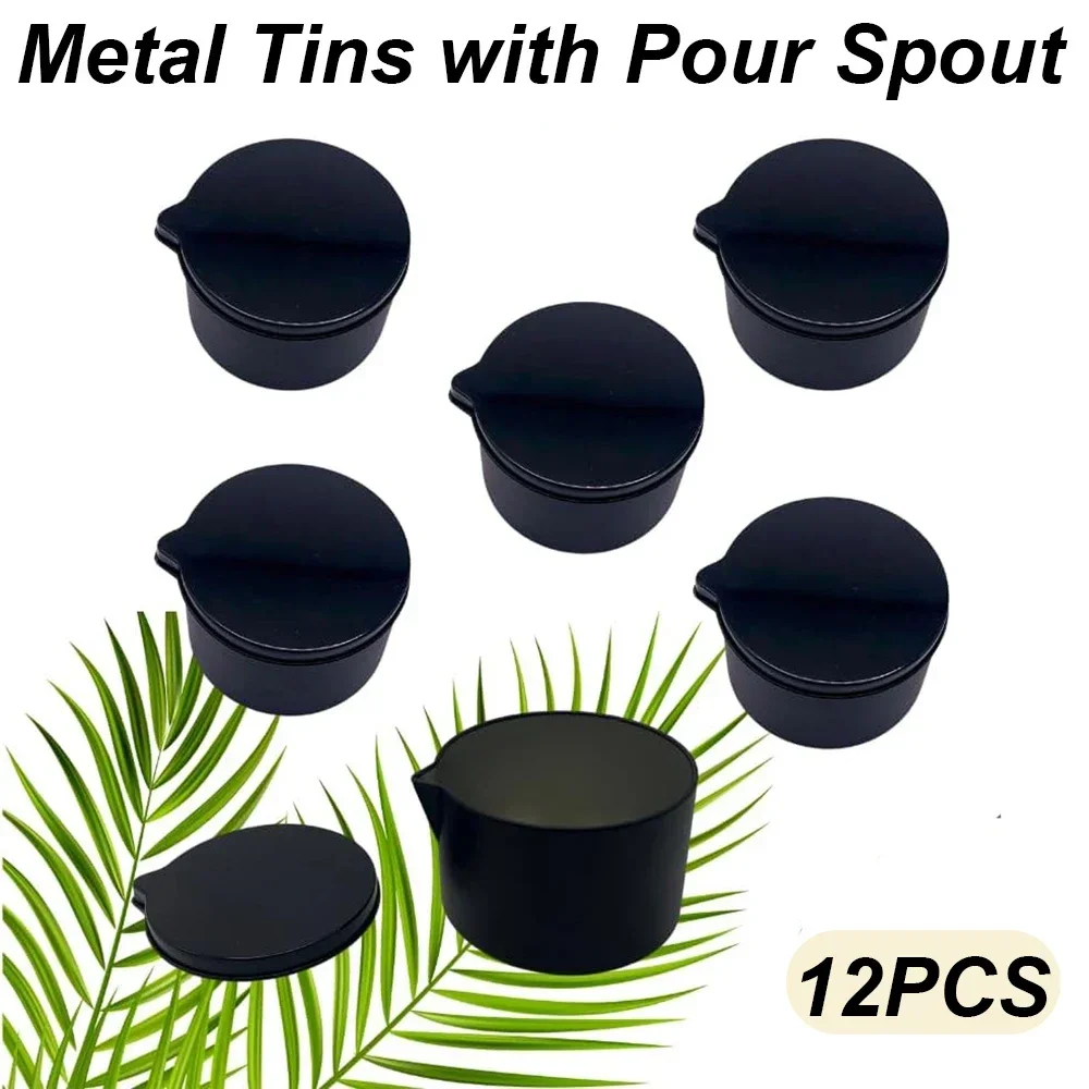 12PCS Silver Black Metal Tins  - Candle Making Jug recension och pris